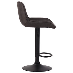 Avis Decoshop26 Tabouret de bar chaise haute x1 en tissu gris foncé coutures verticales support en métal noir 10_0000564