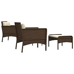 Maison Chic Salon de jardin 5 pcs + coussins - Mobilier/Meubles de jardin - Table et chaises d'extérieur Marron Résine tressée -MN45135 pas cher