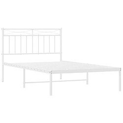 Acheter Maison Chic Lit adulte - Cadre de lit métal avec tête de lit pour chambre blanc 107x203 cm -MN32386