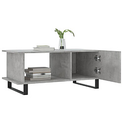 Avis vidaXL Table basse gris béton 90x50x40 cm bois d'ingénierie