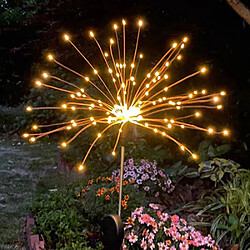 BESTA Bouchon de sol de pelouse solaire feux d'artifice dynamiques guirlande lumineuse lumières décoratives extérieures de cour