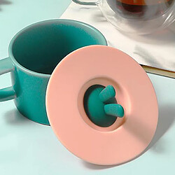 Acheter Belle Couverture De Tasse En Silicone Tasse à Café étanche à L'air Résistant à La Chaleur Couvercles De Tasse De Boisson Rose