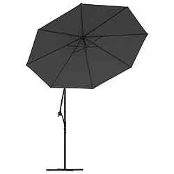 Avis vidaXL Tissu de remplacement pour parasol déporté Anthracite 350 cm