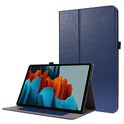 Etui en PU conception à deux volets de texture de cheval fou bleu pour votre Samsung Galaxy Tab S7