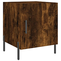 vidaXL Table de chevet chêne fumé 40x40x50 cm bois d'ingénierie