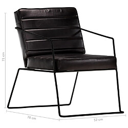 vidaXL Fauteuil Noir Cuir véritable pas cher