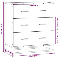 vidaXL Buffet chêne marron 68x35x76 cm bois d'ingénierie et métal pas cher