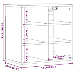 vidaXL Armoires à chaussures 2 pcs vieux bois 52x30x50 cm pas cher