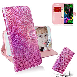 Wewoo Housse Coque Pour LG G8 ThinQ Couleur unie Coloré Boucle Magnétique Horizontale Étui en cuir PU avec support & fentes cartes & Portefeuille & Lanière Rose