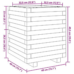 vidaXL Jardinière 40x40x49,5 cm bois de pin imprégné pas cher