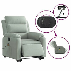 Maison Chic Fauteuil Relax pour salon, Fauteuil inclinable de massage électrique gris clair velours -GKD81025 pas cher