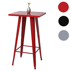 Mendler Table haute HWC-A73, métal, design industriel 105x60x60cm ~ rouge