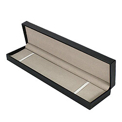 Acheter Vitrine de rangement rectangulaire en cuir PU noir pour boîte de montre de chaîne de collier