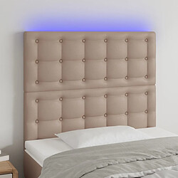 Maison Chic Tête de lit scandinave à LED,meuble de chambre Cappuccino 100x5x118/128 cm Similicuir -MN42173