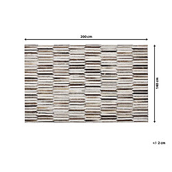 Beliani Tapis patchwork en cuir beige et marron 140 x 200 cm KULALAR