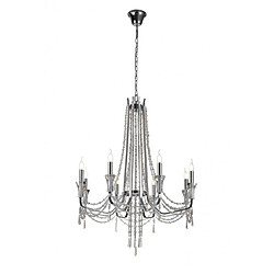 Luminaire Center Chandelier sans abats jours Armand Chrome poli 8 ampoules 115,5cm