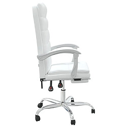 Acheter Maison Chic Fauteuil inclinable de bureau,Fauteuil luxe de relaxation Blanc Similicuir -MN95946