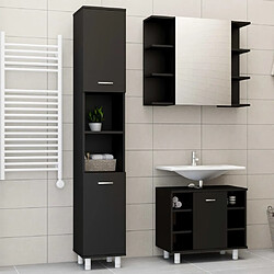 ComfortXL Ensemble De Meubles De Salle De Bain 3 Pièces Noir Bois Ingénierie