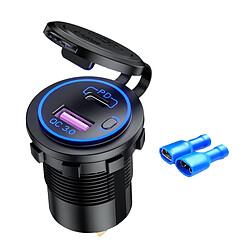 Adaptateur De Chargeur De Voiture USB C Chargeur PD Avec LED Pour Bornes Rouges De Moto