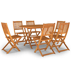 vidaXL Ensemble à manger de jardin 7 pcs Bois d'acacia massif