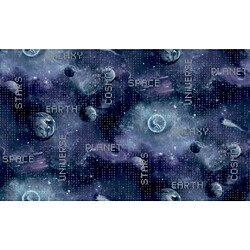 Noordwand Papier peint Good Vibes Galaxy Planets and Text Noir violet