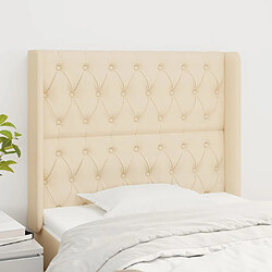 Maison Chic Tête de lit scandinave avec oreilles,meuble de chambre Crème 93x16x118/128 cm Tissu -MN44247