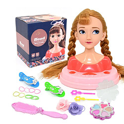 Universal Jouets de mode pour enfants Maquillage pour enfants Jouets de prétention Tête de poupée Coiffure Jeu de beauté avec sèche-cheveux Cadeau d'anniversaire pour les filles (standard)