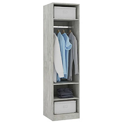 Avis vidaXL Garde-robe Gris béton 50x50x200 cm Bois d'ingénierie