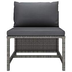 Maison Chic Salon de jardin 2 pcs avec coussins - Table et chaises d'extérieur - Mobilier/Meubles de jardin Moderne Gris Résine tressée -MN95638 pas cher