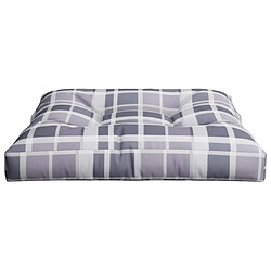 Acheter vidaXL Coussin de palette motif à carreaux gris 80x80x12 cm tissu