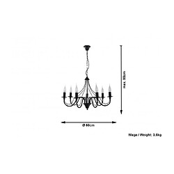 Luminaire Center Lustre MINERWA acier noir 7 ampoules pas cher