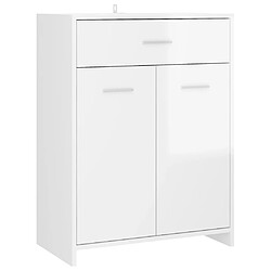 Maison Chic Armoire de salle de bain,Meuble de rangement,Meuble haut Blanc brillant 60x33x80 cm Aggloméré -GKD292739