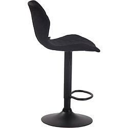 Avis Decoshop26 Lot de 2 tabourets de bar avec coutures décoratives en forme de losanges en tissu noir et métal noir 10_0004121