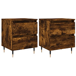 Maison Chic Lot de 2 Tables de chevet - Tables de Nuit chêne fumé 40x35x50 cm bois ingénierie