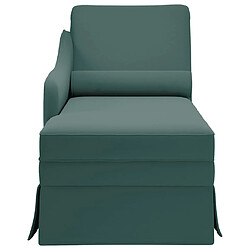 Avis vidaXL Fauteuil long et traversin accoudoir droit vert foncé velours