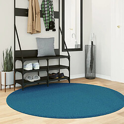 vidaXL Tapis OVIEDO à poils courts turquoise Ø 160 cm