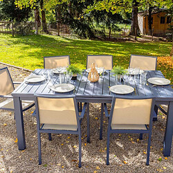 JardiLINE Table en aluminium extensible 8 à 10 personnes Santorin gris bleuté.