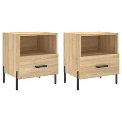 vidaXL Tables de chevet 2 pcs chêne sonoma 40x35x47,5 cm