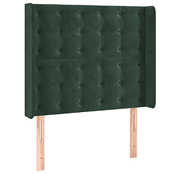 vidaXL Tête de lit avec oreilles Vert foncé 103x16x118/128 cm Velours