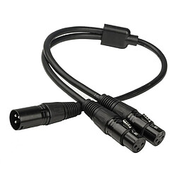 Avis 3 Broches Xlr Prise Mâle à Double 2 Prise Femelle Y Séparateur Câble Adaptateur Câble Audio