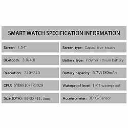 P6 Smart Watch 1.54 Pouces Écran Tactile Complet Bluetooth Call Music Player Mode Multisport Smartwatch Rose