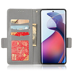 Etui en PU texture litchi, fermoir magnétique double avec support pour votre Motorola Edge 30 Fusion 5G/Moto S30 Pro 5G - gris