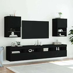 Avis Maison Chic Meuble TV avec lumières LED, Banc TV pour salon, Meuble de rangement noir 40,5x30x60 cm -GKD81098