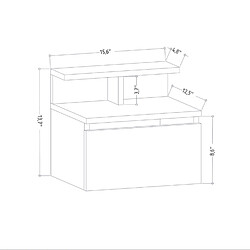 Acheter Concept Usine Table de chevet murale anthracite avec tiroir et étagère VISBY