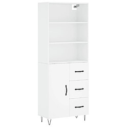 vidaXL Buffet haut Blanc 69,5x34x180 cm Bois d'ingénierie