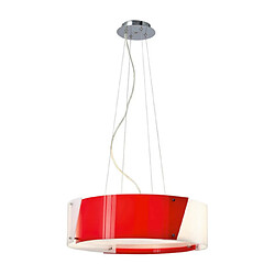 Luminaire Center Suspension Dakota Chrome poli, rouge