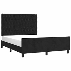 Avis Maison Chic Lit adulte - Cadre Structure de lit avec tête de lit Contemporain Noir 140x200 cm Velours -MN78111