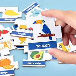 Acheter Sort D'apprentissage Jouets Mots Jeux Correspondant Lettre Puzzles Montessori Préscolaire Jouets Éducatifs pour Enfants-38 Flash Cartes et 52 en bois