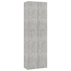 vidaXL Armoire de bureau Gris béton 60x32x190 cm Bois d'ingénierie