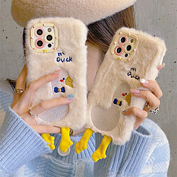 GUPBOO Étui pour iPhone13 Coque de téléphone portable mignon canard brodé pour femme